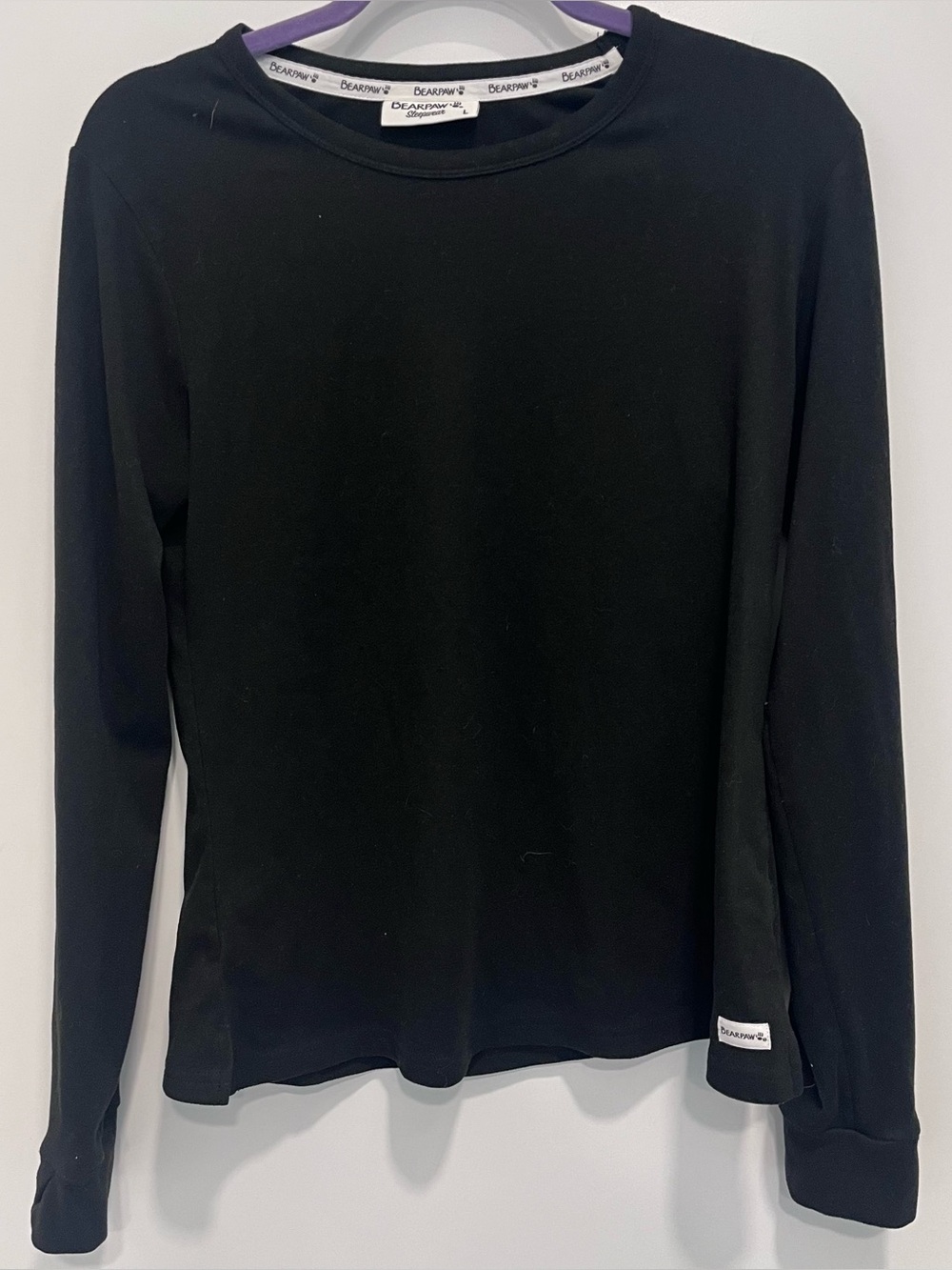 Bearpaw‎ Sleepwear Black Long Sleeve Super Soft Top Size Large